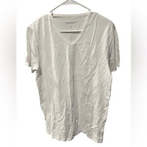 Primark Cares White V-Neck Short Sleeve T-Shirt Size L